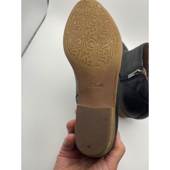 Clarks Spye Astro Ankle Boots Booties Shoes Womens Size 7.5 Black Leather Zip Up - Picture 6 of 10